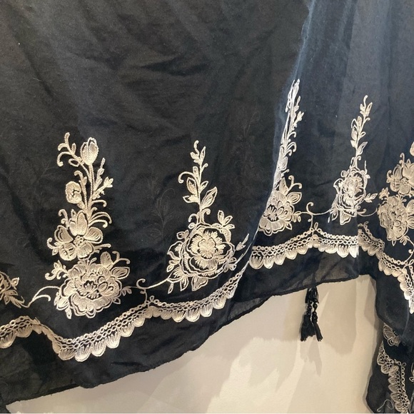 MARCUS ADLER Sz O/S Embroidered Floral Beaded Tassels Beach  Cover Up Kimono - Picture 11 of 11